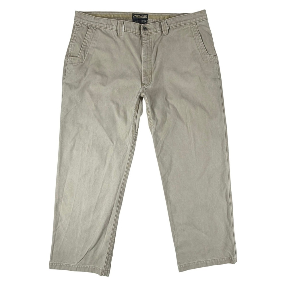 Mountain Khakis Mens Original Mountain Pant 42x30 Khaki Tan Cotton Canvas Rugged
